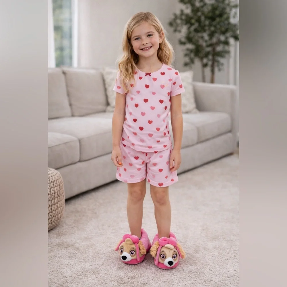 Paw Patrol Skye Girls Plush Slippers Size 7‎ Toddler Pink Character House Shoes
